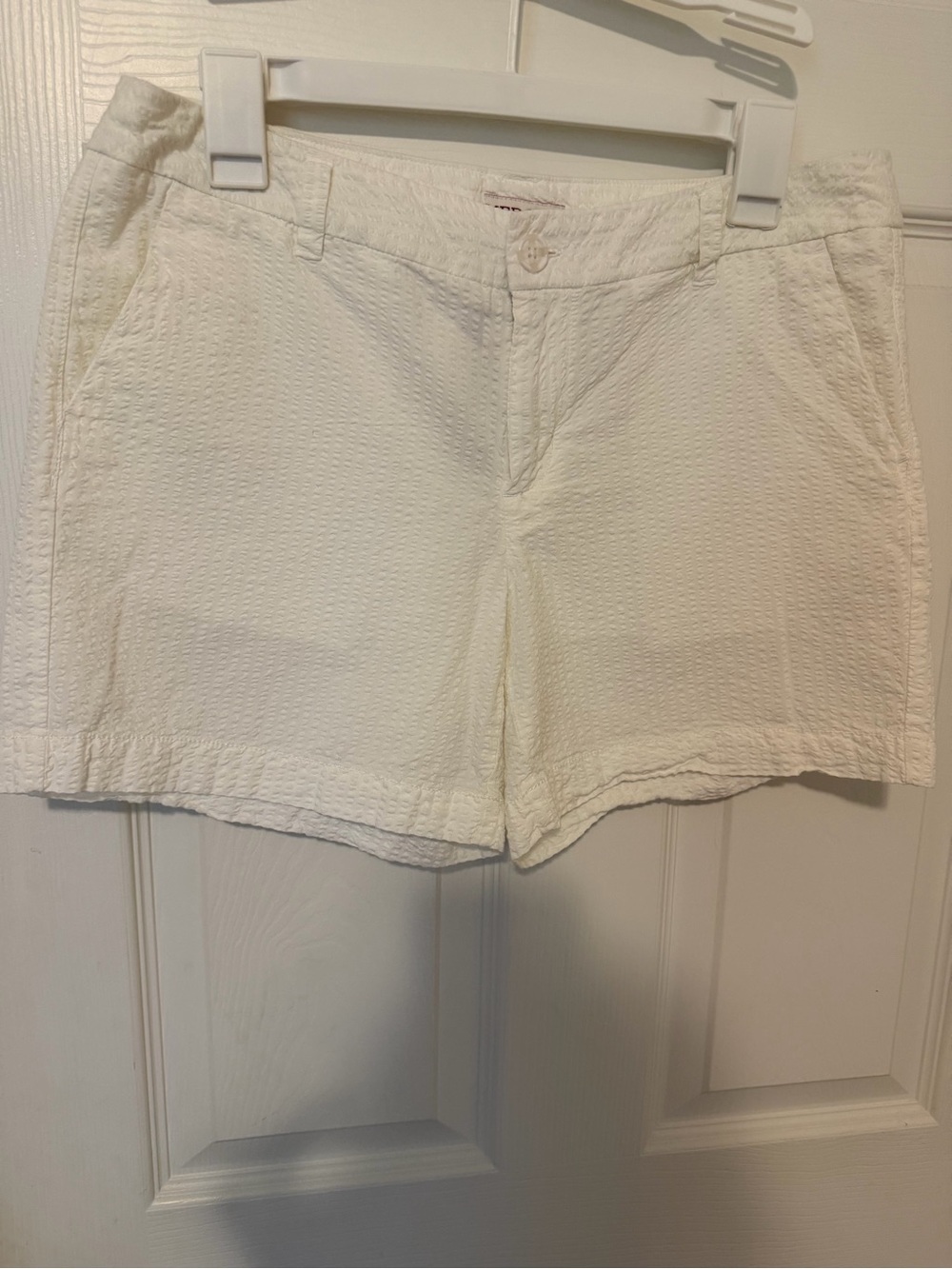 Merona White Textured 100% Cotton Bermuda Shorts